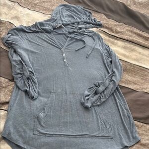 Women's Blue Hooded Top